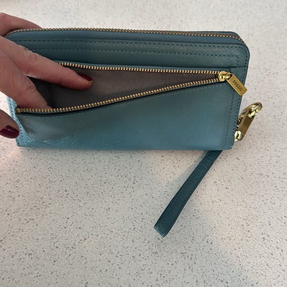 Fossil Rachel Satchel teal with matching wallet - like new condition - Picture 13 of 13